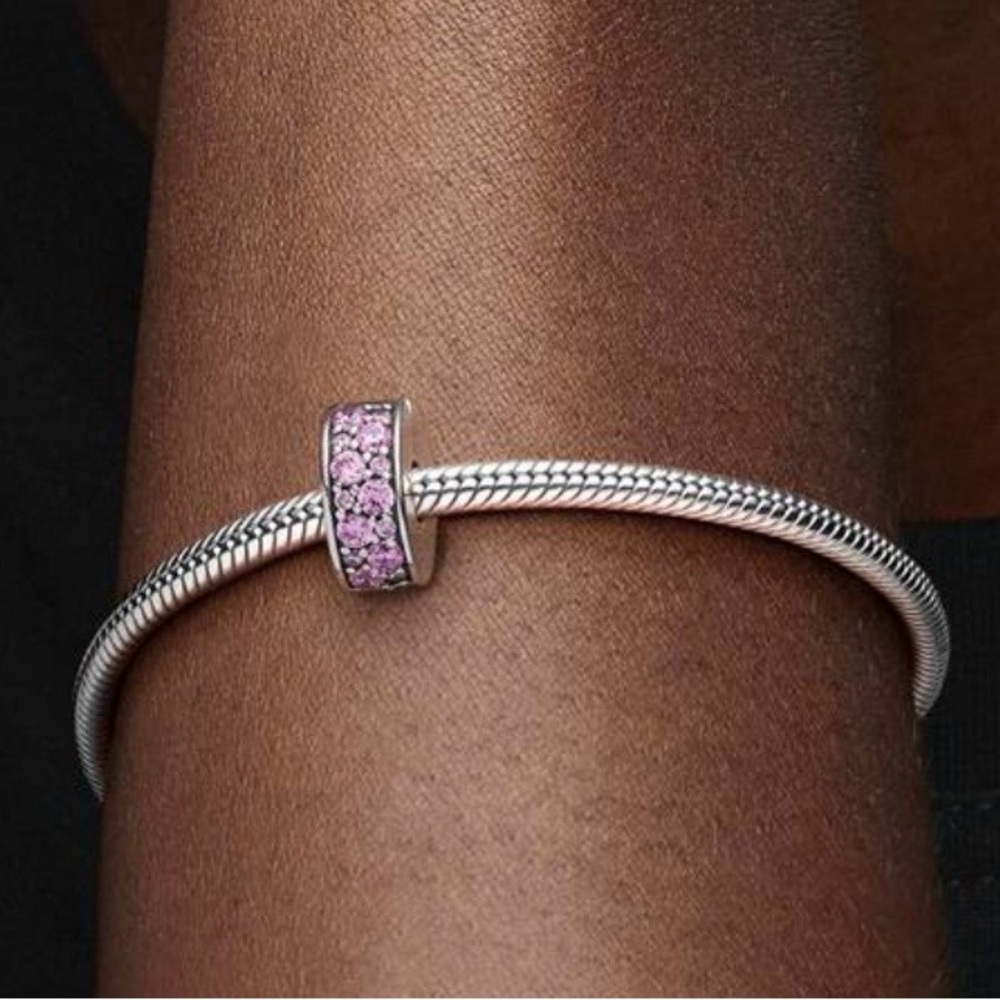 Pandora Pink Pavé Clip Charm Sterling silver This is for TWO clips